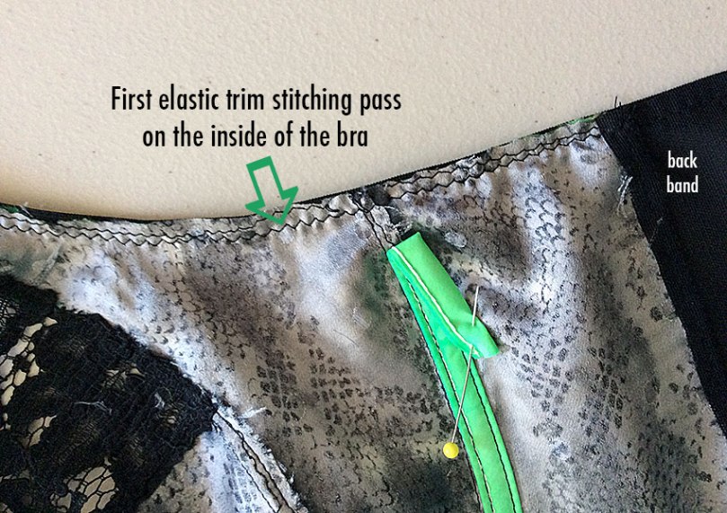 Inside look at sewing elastic
