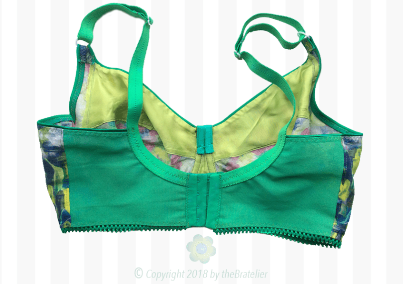 Back view of linen bra