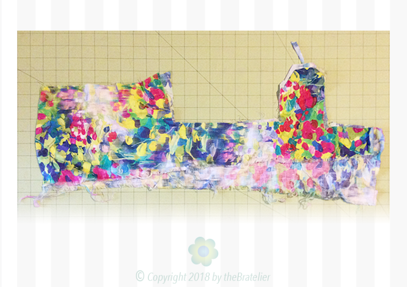 Scrap of printed linen fabric